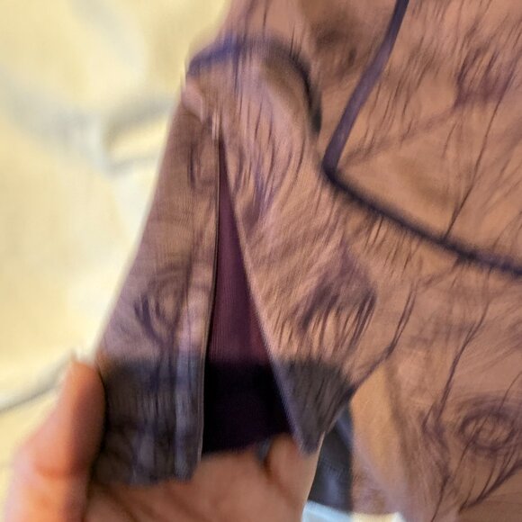 LULULEMON 10 Women's Purple Peacock Print Athletic Bra Tank No pads - Picture 2 of 10